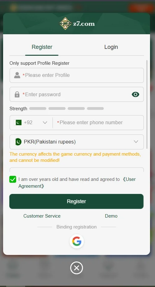 Z7 Game Register