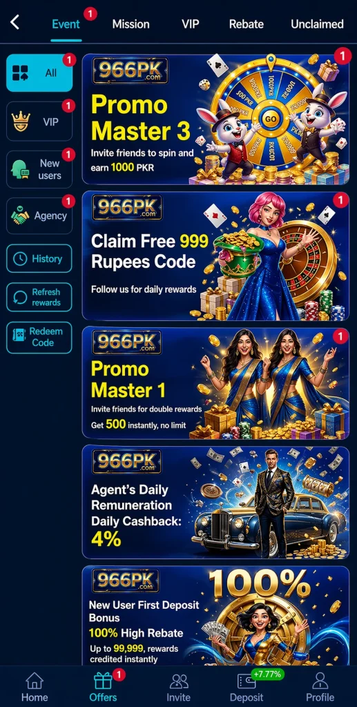 966PK Game Bonuses