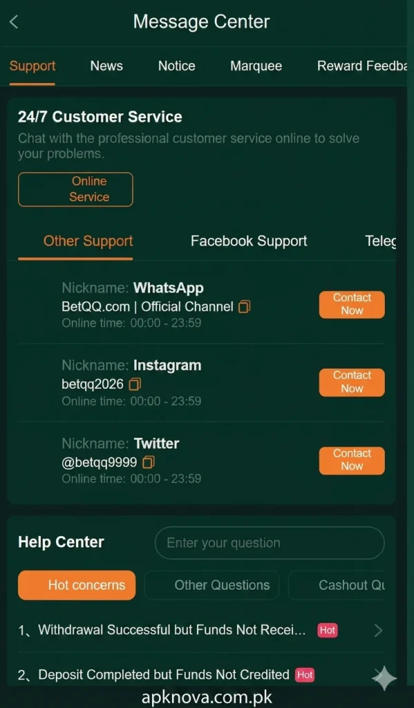 BetQQ Game Customercare
