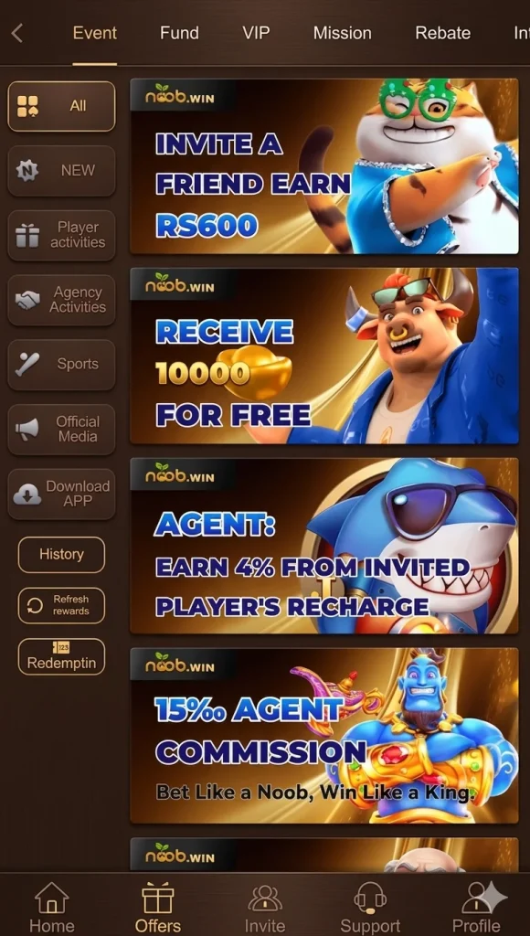 Noob Win Game Bonuses