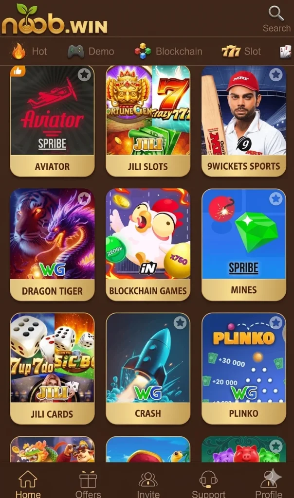 Noob Win Game Interface