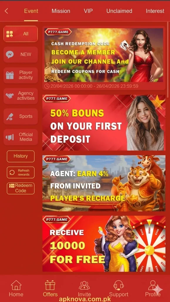 P777 Game Promotions