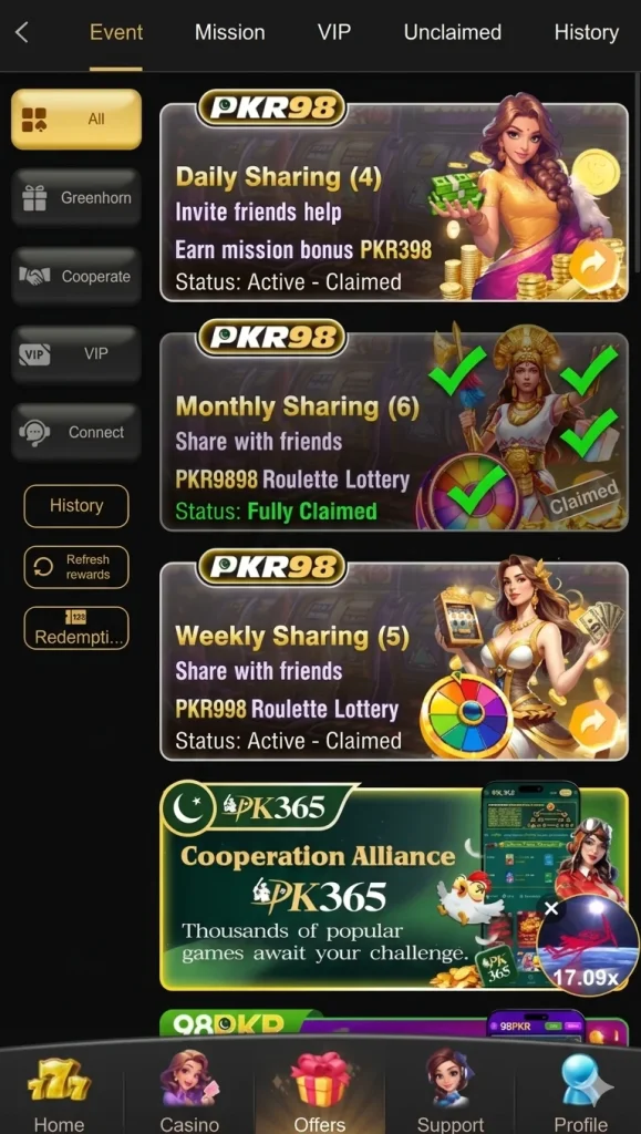 PKR98 Game Offers