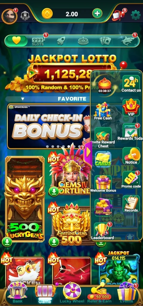 spin Crash Game interface