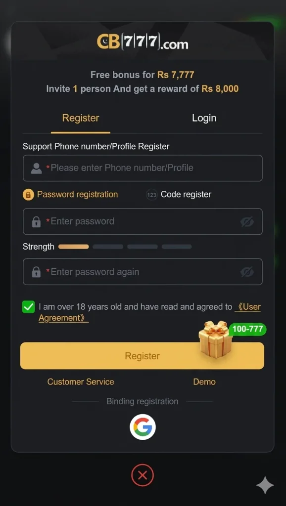CB777 Game Register