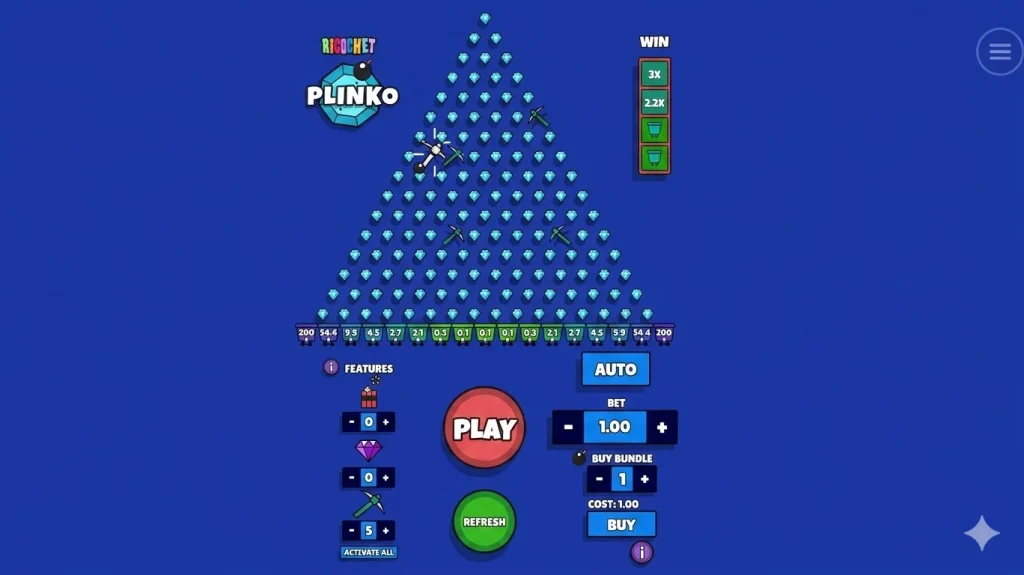 Plinko Online game Interface