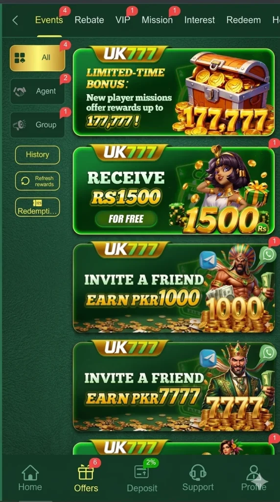 UK777 game Events
